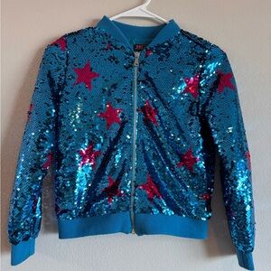 Nickelodeon JoJo Siwa Blue and Red Puffer Jacket Kids girl Size M